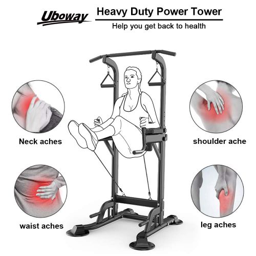  [아마존 핫딜]  [아마존핫딜]UBOWAY Heavy Duty Power Tower - Home Gym Adjustable Multi-Function Fitness Strength Training Equipment Stand Workout Station