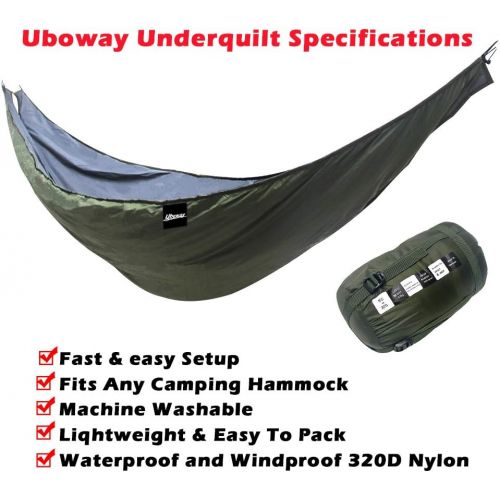  [아마존베스트]UBOWAY Unique Underquilt Hammock - Outdoor Sleeping Bag for Camping, Backpacking, Backyard