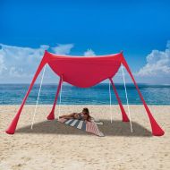 UBOWAY Beach Shade Tent with Sand Anchors and Canopy for Beach, Picnic, Camping