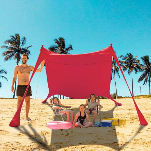  UBOWAY Beach Shade Tent with Sand Anchors and Canopy for Beach, Picnic, Camping