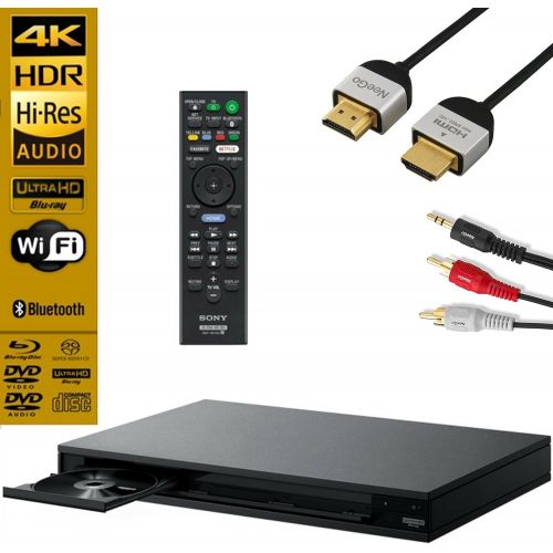 소니 NEEGO Sony UBPX800 Streaming 4K Ultra HD 3D Hi-Res Audio Wi-Fi And Bluetooth Built-In Blu-ray Player With A 4K HDMI Cable And Remote Control- Black