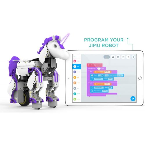  UBTECH JIMU Robot Mythical Series: Unicornbot Kit - App-Enabled Building & Coding Stem Learning Kit (440 Pcs)