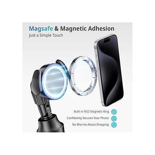  UBeesize 62'' Magnetic Selfie Stick Phone Tripod with Wireless Remote, Extendable Cell Phone Tripod Stand, Compatible with MagSafe, Cellphone Tripod for iPhone 15 14 13 12 Series and Android Phones