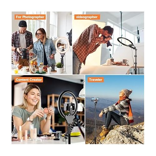  UBeesize 12'' Selfie Ring Light with 62’’ Tripod Stand for Video Recording, Live Streaming(YouTube, Instagram, TIK Tok), Compatible with Phones, Cameras and Webcams