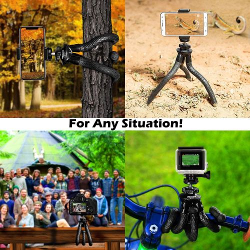  [아마존핫딜][아마존 핫딜] Flexible Camera Tripod, UBeesize 12 Inch Mini Tripod Stand GoPro/Action Cam/DSLR Canon Nikon Sony, Smartphone Tripod Stand with Cell Phone Holder, Compatible with iPhone/Android -