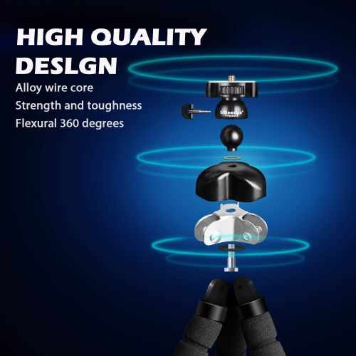  UBeesize Tripod S, Premium Phone Tripod, Flexible Tripod with Wireless Remote Shutter, Compatible with iPhone/Android Samsung, Mini Tripod Stand Holder for Camera GoPro/Mobile Cell