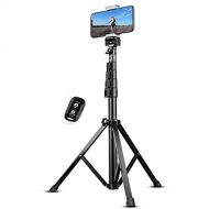 UBeesize 60 Extendable Tripod Stand with Bluetooth Remote for iPhone Android Phone, Heavy Duty Aluminum, Lightweight, Load Capacity: 1 Kg