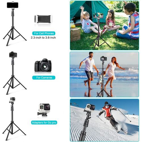  UBeesize 67 Phone Tripod Stand & Selfie Stick Tripod, All in One Professional Cell Phone Tripod, Cellphone Tripod with Wireless Remote and Phone Holder, Compatible with All Phones/