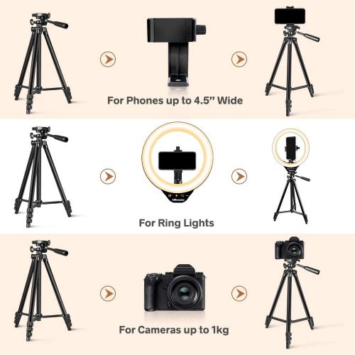  UBeesize 10’’ LED Ring Light with Stand and Phone Holder, Selfie Halo Light for Photography/Makeup/Vlogging/Live Streaming, Compatible with Phones and Cameras (2020 Version)