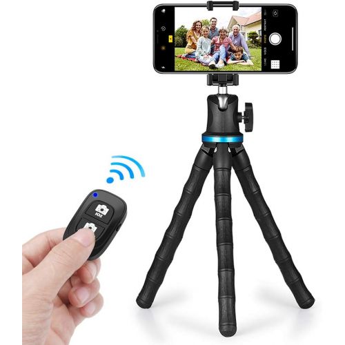  Phone Tripod, UBeesize 12 Inch Flexible Cell Phone Tripod Stand Holder with Wireless Remote Shutter & Universal Phone Mount, Compatible with Smartphone/DSLR/GoPro Camera