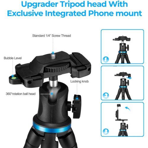  Phone Tripod, UBeesize 12 Inch Flexible Cell Phone Tripod Stand Holder with Wireless Remote Shutter & Universal Phone Mount, Compatible with Smartphone/DSLR/GoPro Camera