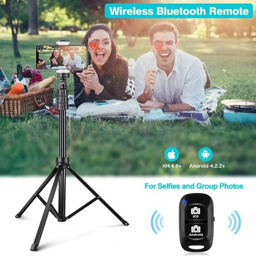  UBeesize 67 Phone Tripod Stand & Selfie Stick Tripod, All in One Professional Cell Phone Tripod, Cellphone Tripod with Wireless Remote and Phone Holder, Compatible with All Phones/