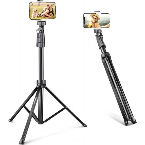  UBeesize 67 Phone Tripod Stand & Selfie Stick Tripod, All in One Professional Cell Phone Tripod, Cellphone Tripod with Wireless Remote and Phone Holder, Compatible with All Phones/