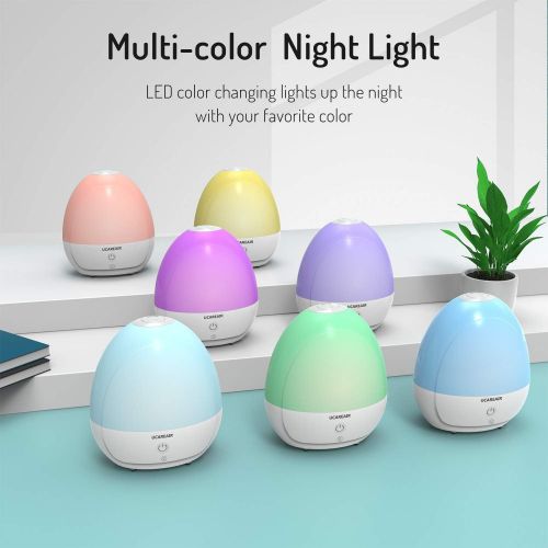  UCAREAIR Cool Mist Humidifier  Humidifier for Bedroom, Quiet Mist Humidifier, 7 LED Color for Night Light,High Low Mist, Waterless Auto-off, Baby Kids Nursery, 2L Tank, Filterless Humidifi