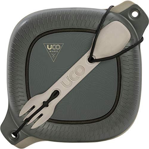  [아마존베스트]UCO 4-Piece Camping Mess Kit with Bowl, Plate and 3-in-1 Spork Utensil Set