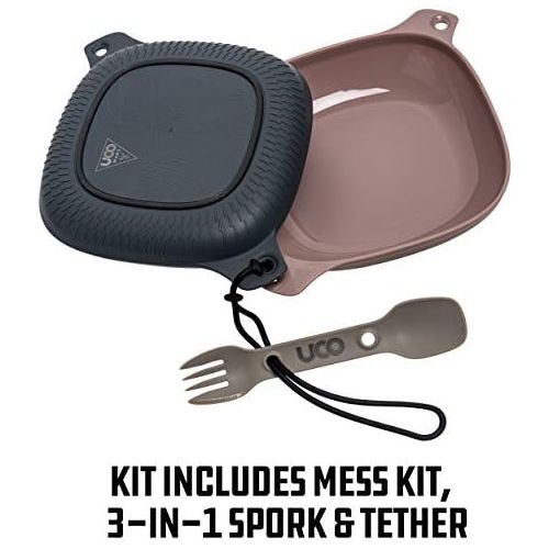  [아마존베스트]UCO 4-Piece Camping Mess Kit with Bowl, Plate and 3-in-1 Spork Utensil Set