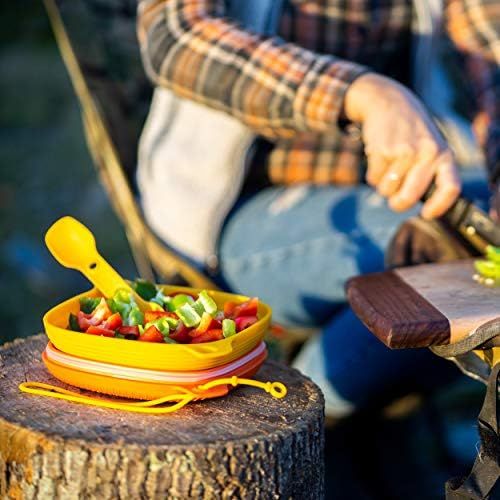  [아마존베스트]UCO 4-Piece Camping Mess Kit with Bowl, Plate and 3-in-1 Spork Utensil Set