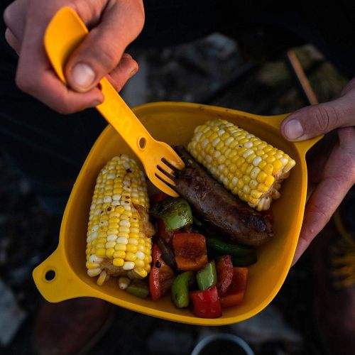  UCO 4-Piece Camping Mess Kit with Bowl, Plate and 3-in-1 Spork Utensil Set