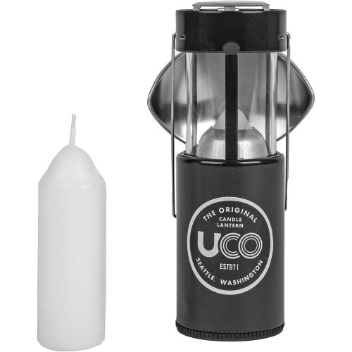  UCO Original Candle Lantern Kit with 2 Survival Candles, Light Projector and Cocoon Case, Gray