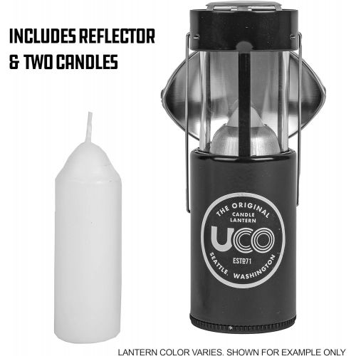  UCO Original Candle Lantern Kit with 2 Survival Candles, Light Projector and Cocoon Case, Gray