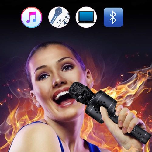  [아마존베스트]Wireless Bluetooth Karaoke Microphone, MIANOVA Bluetooth Microphone Machine for Kids , Portable Microphone and Speaker System for Home KTV Outdoor Family Party Music,for iOS & Andr