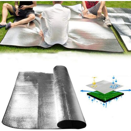  U/D Waterproof Aluminum Foil EVA Camping Mat Folding Sleeping Picnic Beach Outdoor Tent Sleeping Pad Air Mattress Mat Pad Moisture Proof Picnic Blanket Cushion Mat