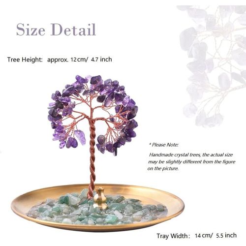  인센스스틱 U/D Incense Holder for Sticks, Healing Crystal Stone Money Tree Incense Burner, Ash Catcher for Yoga, Meditation and Home Decor (Purple)