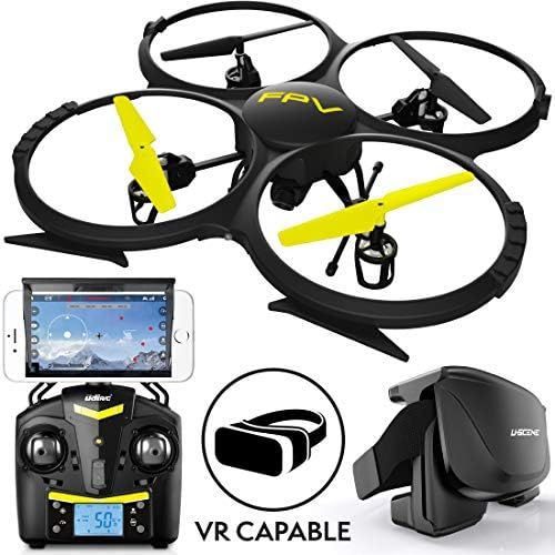  Force1 Drones with Camera - “UDI U818A Discovery” WiFi FPV Drone with Camera Live Video 720p HD Camera Drone + VR Headset + Bonus Battery + Power Bank