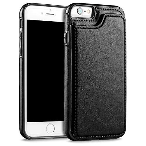  [아마존베스트]UEEBAI Case for iPhone 6 6S, Luxury PU Leather Case with [Two Magnetic Clasp] [Card Slots] Stand Function Durable Shockproof Soft TPU Case Back Wallet Flip Cover for iPhone 6/6S -