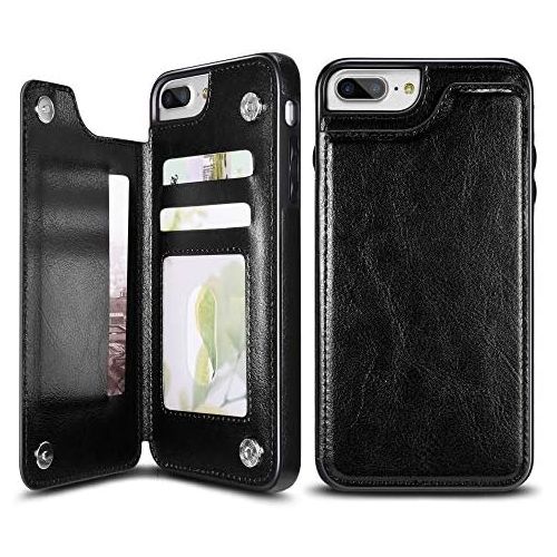  [아마존베스트]UEEBAI Case for iPhone 6 6S, Luxury PU Leather Case with [Two Magnetic Clasp] [Card Slots] Stand Function Durable Shockproof Soft TPU Case Back Wallet Flip Cover for iPhone 6/6S -