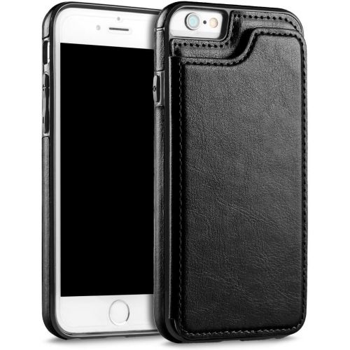  [아마존베스트]UEEBAI Case for iPhone 6 6S, Luxury PU Leather Case with [Two Magnetic Clasp] [Card Slots] Stand Function Durable Shockproof Soft TPU Case Back Wallet Flip Cover for iPhone 6/6S -