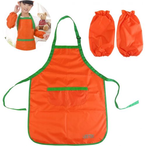  [아마존베스트]UEETEK Children Kids Waterproof Art Craft Smock Apron for DIY Painting Drawing with Sleevelet(Orange)