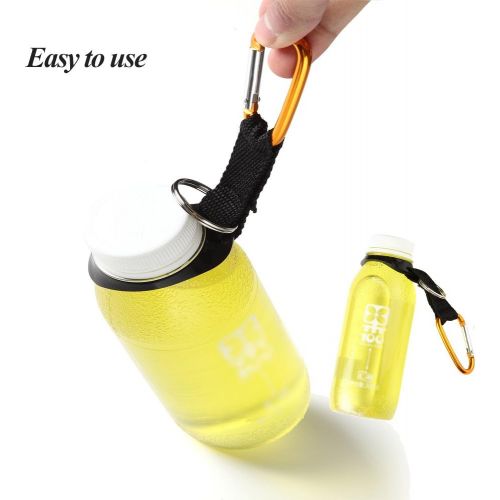 UEJUNBO Durable Silicone Water Bottle Holder Clip Hook Carrier with Carabiner attachment & Key Ring, Fits Any Disposable Water Bottles for Outdoor Activities Bike Camping Hiking Traveling
