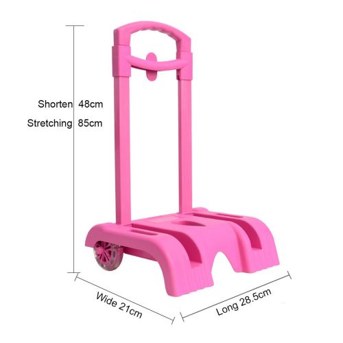  UEK Wheeled Trolley Hand Aluminium Alloy Folding Trolley Cart for Backpack (Pink, 2 Wheels)