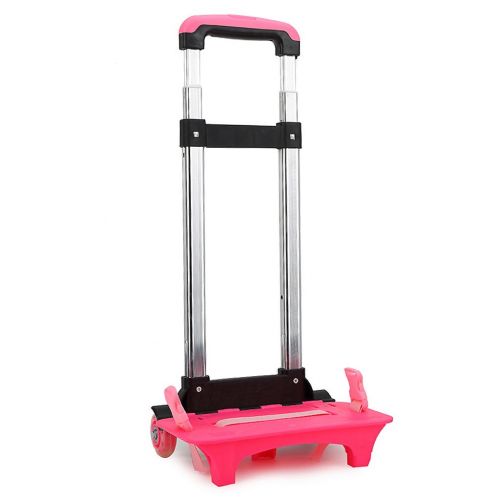  UEK Wheeled Trolley Hand Aluminium Alloy Folding Trolley Cart for Backpack (Pink, 2 Wheels)