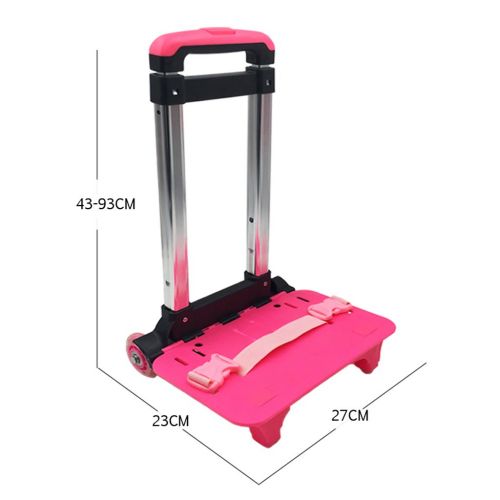  UEK Wheeled Trolley Hand Aluminium Alloy Folding Trolley Cart for Backpack (Pink, 2 Wheels)