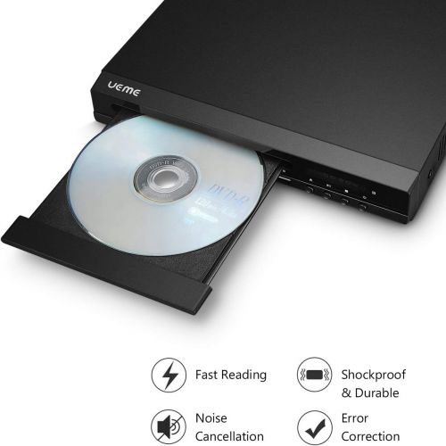  [아마존베스트]UEME DVD Players for TV with HDMI/AV/Coaxial Output, USB Input Port, Include Remote Control/ HDMI Cable/ RCA Cable, Supports PAL/NTSC, Compact Multi Region DVD/SVCD/CD Disc Player
