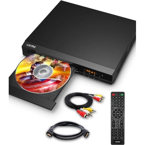  [아마존베스트]UEME DVD Players for TV with HDMI/AV/Coaxial Output, USB Input Port, Include Remote Control/ HDMI Cable/ RCA Cable, Supports PAL/NTSC, Compact Multi Region DVD/SVCD/CD Disc Player