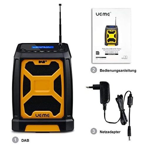  [아마존베스트]-Service-Informationen UEME DB-326 Portable DAB Radio, yellow, DB-326-YELLOW