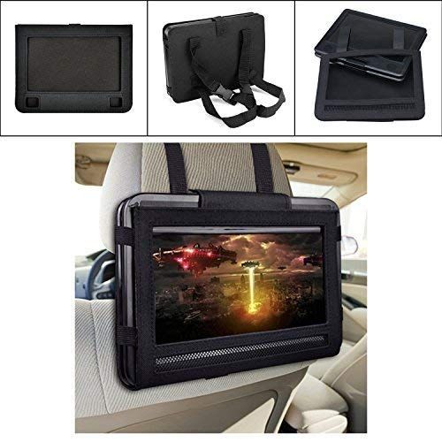  UEME Portable DVD CD Player with 9 Inches Screen, Car Headrest Mount Holder, Remote Control, Built in Rechargeable Battery, Wall Charger, Car Charger, Personal DVD Players (Red)