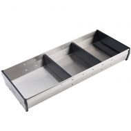 UEniko Vida UENIKA+ [Stainless Steel Edition] Cutlery Tray Adjustable Utensil Organizer Flatware Drawer Dividers Kitchen Storage Organizer (Long-Wide)