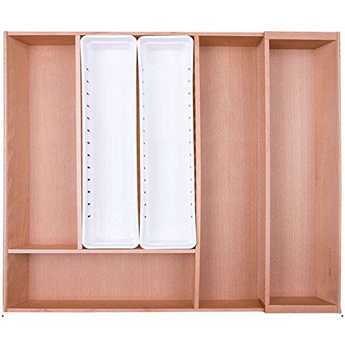  UEniko Vida UENIKA+ Large Cabinet Drawer Wood Cutlery Tray Expandable Utensil Organizer Flatware Drawer Dividers Kitchen Storage l