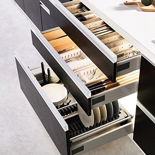  UEniko Vida UENIKA+ Large Cabinet Drawer Wood Cutlery Tray Expandable Utensil Organizer Flatware Drawer Dividers Kitchen Storage l