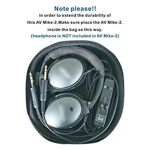  [아마존베스트]-Service-Informationen UFQ AV Mike-2 Aviation Headset Microphone Suitable for Bose QC25 QC35 Sony MDR 1000X Including Headset Bag Also with MP3 Input Similar to U Fly Mike