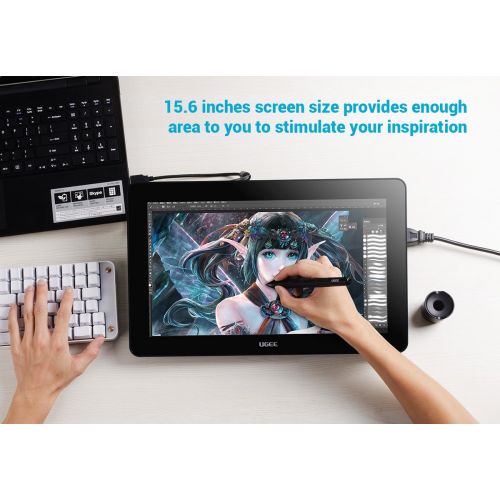  UGEE Ugee 15.6 Inches HK1560 IPS Display Graphics Monitor Drawing Pen Tablet with 2x Rechargeable Pen P50S