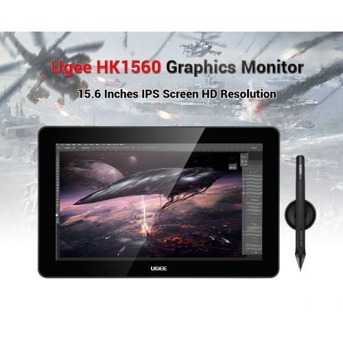  UGEE Ugee 15.6 Inches HK1560 IPS Display Graphics Monitor Drawing Pen Tablet with 2x Rechargeable Pen P50S