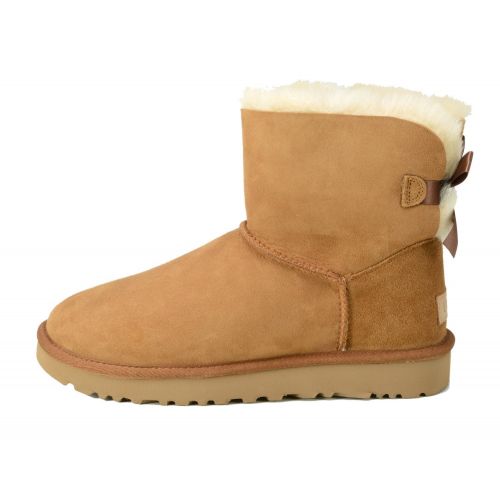  UGG Ugg Womens Mini Bailey Bow Chestnut Ankle-High Suede Boot - 9M