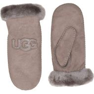 UGG Womens Logo Water Resistant Sheepskin Mitten Stormy Grey SM/MD