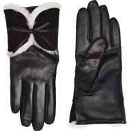 UGG Womens Combo Sheepskin Trim and Leather Tech Gloves Black Multi SM