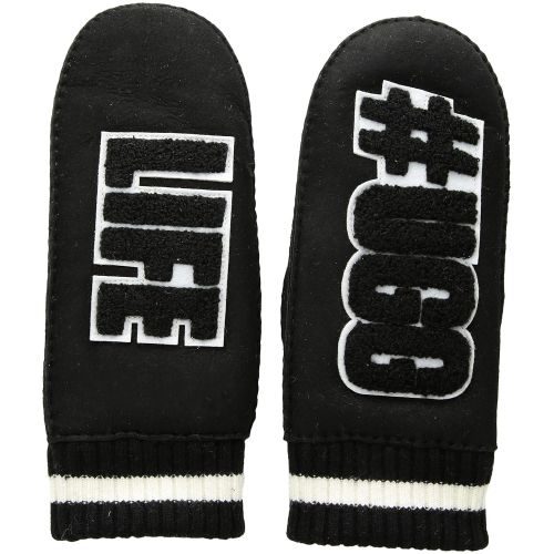  UGG Womens #UGGLIFE Patch Water Resistant Sheepskin Mitten Black SMMD